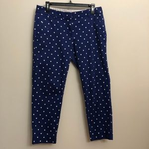 J.Crew Blue Polka Dot Skimmer Pants